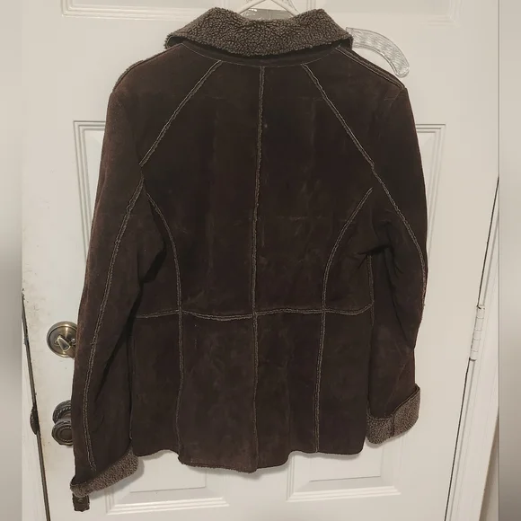 Vintage New York by Winlit Suede Leather Women's Jacket Brown Size M - Picture 6 of 9